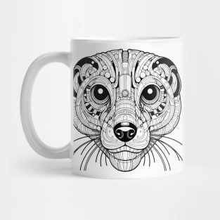 Biomechanical Meerkat: An Advanced Futuristic Graphic Artwork with Abstract Line Patterns Mug